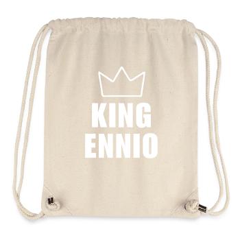 Ennio Name mit Buchstabe E - Königskronen-Shirt - Stanley/Stella recycelter Gym Bag - Naturweiß - Vorne