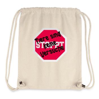 Tierversuch TIERE SIND KEINE VERSUCHE LUSTIG - Stanley/Stella recycelter Gym Bag - Naturweiß - Vorne