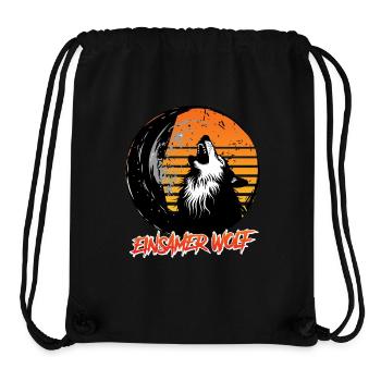 Wolf Spirit EINSAMER WOLF Retro Lustiges - Stanley/Stella recycelter Gym Bag - Schwarz - Vorne