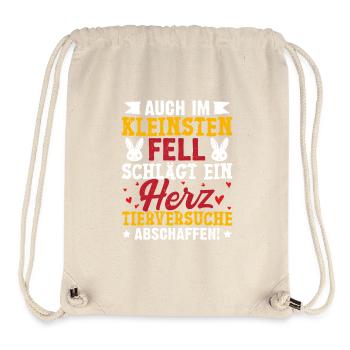 Tierschutz AUCH IM KLEINSTEN FELL SCHLÄGT EIN HERZ - Stanley/Stella recycelter Gym Bag - Naturweiß - Vorne