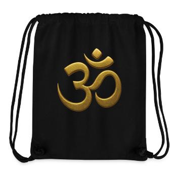 Om Mindfulness Affirmation Conscience spirituelle - Sac à cordon recyclé Stanley/Stella - noir - Devant