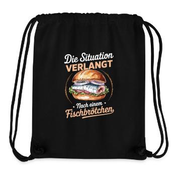 La situation appelle un sandwich au poisson - Sac à cordon recyclé Stanley/Stella - noir - Devant