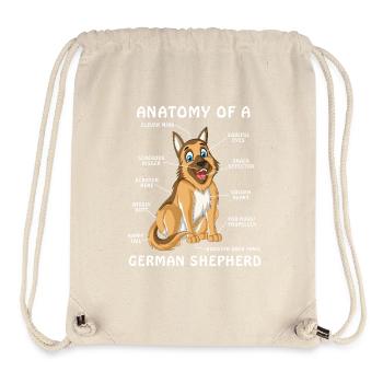 Anatomie du berger allemand - Sac à cordon recyclé Stanley/Stella - blanc naturel - Devant