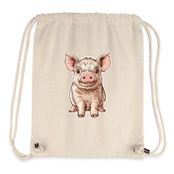 Schwein Ferkel - Stanley/Stella recycelter Gym Bag - Naturweiß - Vorne
