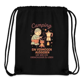 Camping ein Leben ohne Heim lustiger Camper Spruch - Stanley/Stella recycelter Gym Bag - Schwarz - Vorne