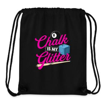 Kreide ist mein Glitzer - Billard Zitat Queue Sport - Stanley/Stella recycelter Gym Bag - Schwarz - Vorne