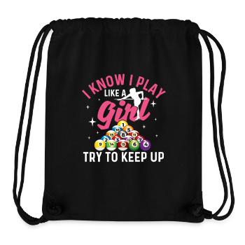 Ich spiele wie ein Mädchen, versuche, mit Billard mitzuhalten - Stanley/Stella recycelter Gym Bag - Schwarz - Vorne