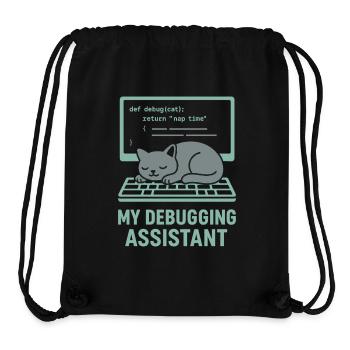 My Debugging Assistant Cat - Stanley/Stella Recycled Gym Bag - black - Front