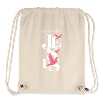 Jesus Hope &amp; Pink Doves Christian Streetwear - Stanley/Stella Recycled Gym Bag - natural - Front