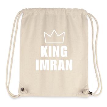 Imran Name mit Buchstabe I - Königskronen-Shirt - Stanley/Stella recycelter Gym Bag - Naturweiß - Vorne