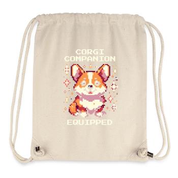 Corgi Companion équipé | Amour de chien Humour - Sac à cordon recyclé Stanley/Stella - blanc naturel - Devant