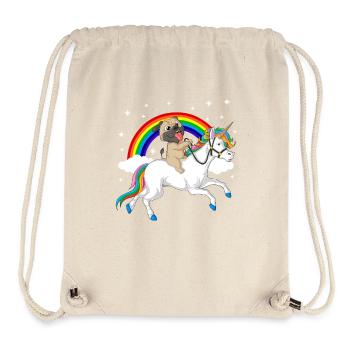 Mops Reiten Einhorn T-Shirt - Stanley/Stella recycelter Gym Bag - Naturweiß - Vorne