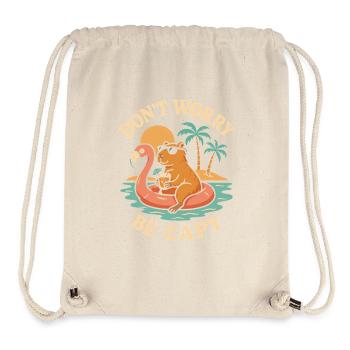Mach dir keine Sorgen, sei fröhlich - Stanley/Stella recycelter Gym Bag - Naturweiß - Vorne