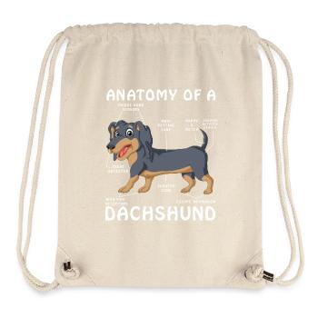 T-shirt pour chien Dachshund Anatomy - Sac à cordon recyclé Stanley/Stella - blanc naturel - Devant