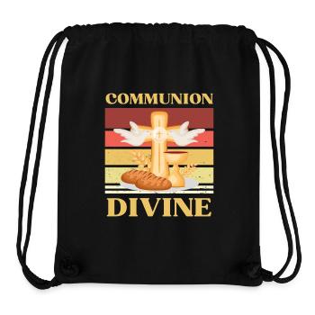 COMMUNION  DIVINE  - PREMIERE COMMUNION - Sac à cordon recyclé Stanley/Stella - noir - Devant
