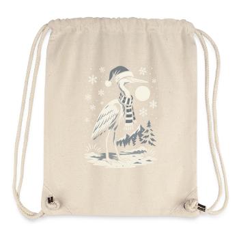 Winter-decorating stork with winter hat - Stanley/Stella Recycled Gym Bag - natural - Front