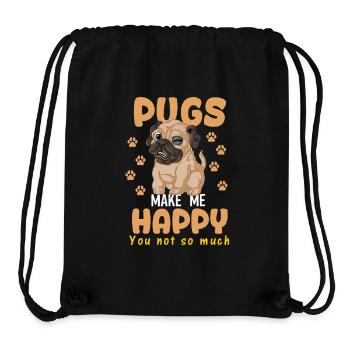 Chemise Pugs Make Me Happy - Sac à cordon recyclé Stanley/Stella - noir - Devant