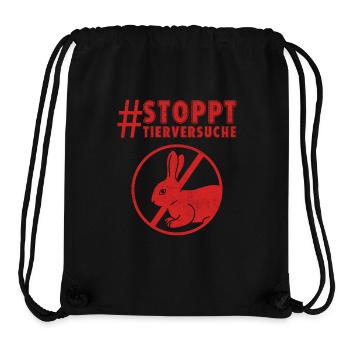 Tierschutz STOPPT TIERVERSUCHE LUSTIG - Stanley/Stella recycelter Gym Bag - Schwarz - Vorne