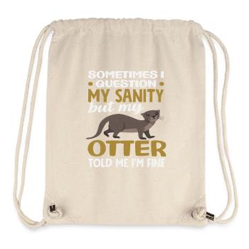 Sea Otter Sanity Animal Lover - Stanley/Stella Recycled Gym Bag - natural - Front