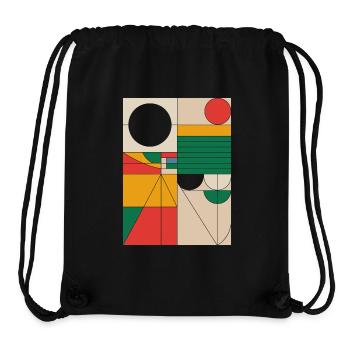 Bauhaus Abstrait Formes Géométriques Oeuvre - Sac à cordon recyclé Stanley/Stella - noir - Devant