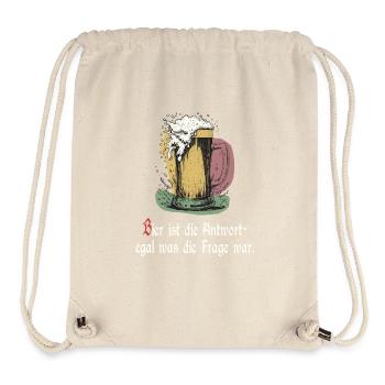 La bière est la réponse, quelle que soit la question - Sac à cordon recyclé Stanley/Stella - blanc naturel - Devant