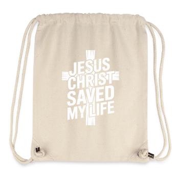 Jésus-Christ m’a sauvé la vie - Sac à cordon recyclé Stanley/Stella - blanc naturel - Devant