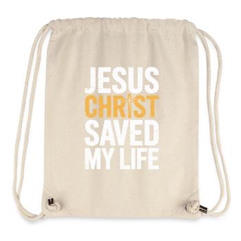 Jésus-Christ m’a sauvé la vie - Sac à cordon recyclé Stanley/Stella - blanc naturel - Devant
