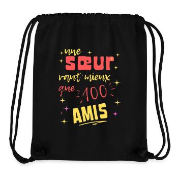 Schwesterngeschenk: Eine Schwester ist besser als hundert Freunde - Stanley/Stella recycelter Gym Bag - Schwarz - Vorne