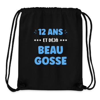 Beau Gosse à 12 Ans – Tendance Bleue - Sac à cordon recyclé Stanley/Stella - noir - Devant
