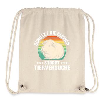 Tiere SCHÜTZT DIE KLEINEN STOPPT TIERVERSUCHE - Stanley/Stella recycelter Gym Bag - Naturweiß - Vorne