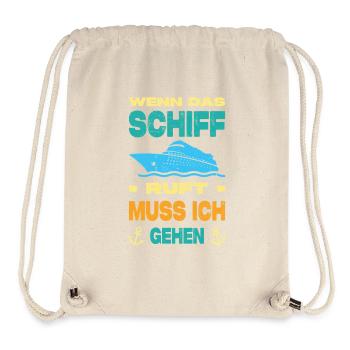 Lustige Kreuzfahrt Sprüche Outfits Urlaub - Stanley/Stella recycelter Gym Bag - Naturweiß - Vorne