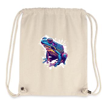 Neon Frog Splash Art - Stanley/Stella Recycled Gym Bag - natural - Front