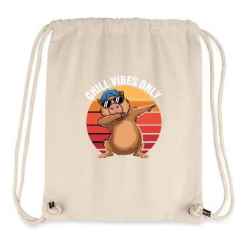 Chill Vibes Only Capybara Dabbing Retro - Stanley/Stella Recycled Gym Bag - natural - Front