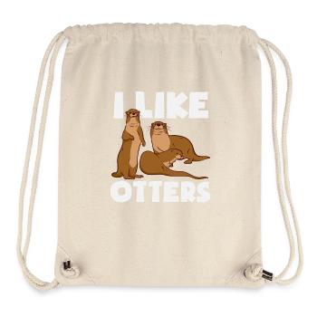 Sea Otter Cartoon I Like - Stanley/Stella Recycled Gym Bag - natural - Front