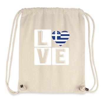 Love Greece Heart Flag - Stanley/Stella Recycled Gym Bag - natural - Front