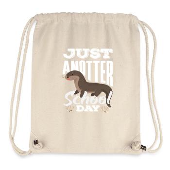 Sea Otter Cartoon School Day - Stanley/Stella Recycled Gym Bag - natural - Front