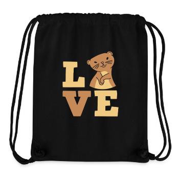 Sea Otter Cartoon Love - Stanley/Stella Recycled Gym Bag - black - Front