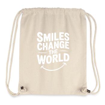 Smiles Change The World - Stanley/Stella Recycled Gym Bag - natural - Front