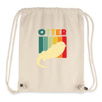 Retro Sea Otter Cartoon - Stanley/Stella Recycled Gym Bag - natural - Front