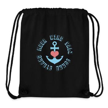 Sea, Wind & Sun – Maritime Anchor Heart - Stanley/Stella Recycled Gym Bag - black - Front