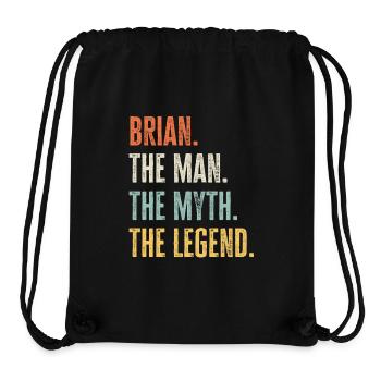 Brian Man Myth Legend Retro Design Geschenk Name - Stanley/Stella recycelter Gym Bag - Schwarz - Vorne