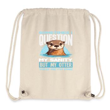 Question My Sanity Sea Otter Cartoon - Stanley/Stella Recycled Gym Bag - natural - Front