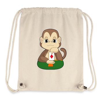 Monkey Poker Jeu de cartes de poker - Sac à cordon recyclé Stanley/Stella - blanc naturel - Devant