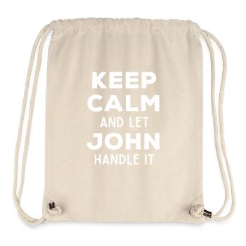 Keep Calm Lass John das regeln Lustiger Spruch - Stanley/Stella recycelter Gym Bag - Naturweiß - Vorne