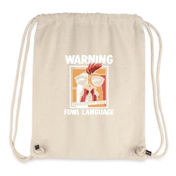 Warning_ _Fowl_Language - Sac à cordon recyclé Stanley/Stella - blanc naturel - Devant