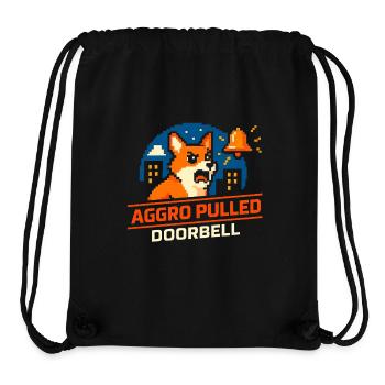 Aggro Drawn : Sonnette | Le chien aboie - Sac à cordon recyclé Stanley/Stella - noir - Devant