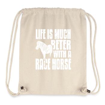 Much Better Days With My Race Horse Friend - Stanley/Stella recycelter Gym Bag - Naturweiß - Vorne