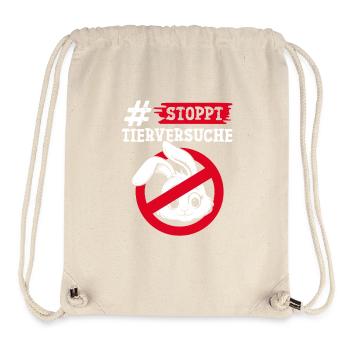Tierschutz STOPPT TIERVERSUCHE GEGEN VERSUCHE - Stanley/Stella recycelter Gym Bag - Naturweiß - Vorne