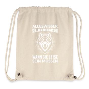 Wolf Spirit KNOW-IT-ALLS SHOULD KNOW Funny - Stanley/Stella Recycled Gym Bag - natural - Front