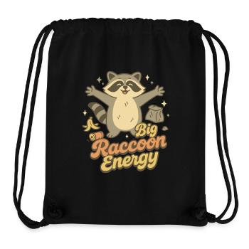 Big Raccoon Energy Retro Humor - Stanley/Stella Recycled Gym Bag - black - Front